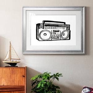 Boombox Sketch - Modern Framed Art Print