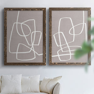 Linen Roundabout I - Barnwood Framed Canvas Set