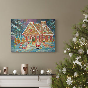 Santa's Ginger Workshop - Premium Gallery Wrapped Canvas  - Ready to Hang