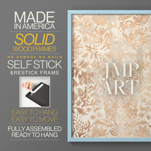 Walnut Damask I - Restickable Framed Art Print