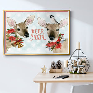 Deer Christmas Collection A - Framed Gallery Wrapped Canvas in Floating Frame