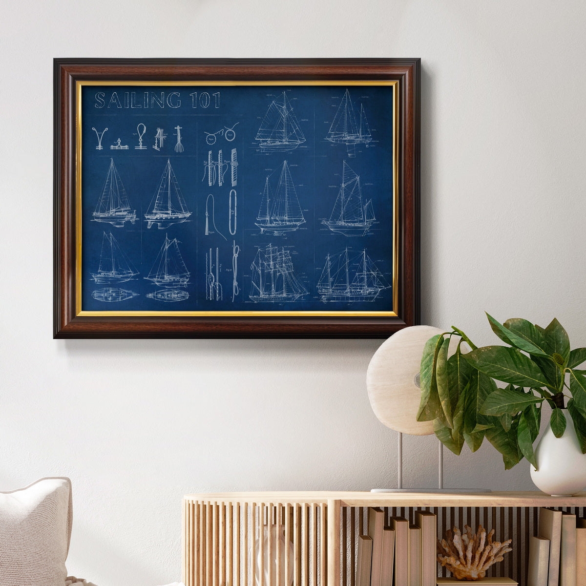 Sailing Infograph Premium Framed Canvas- Ready to Hang
