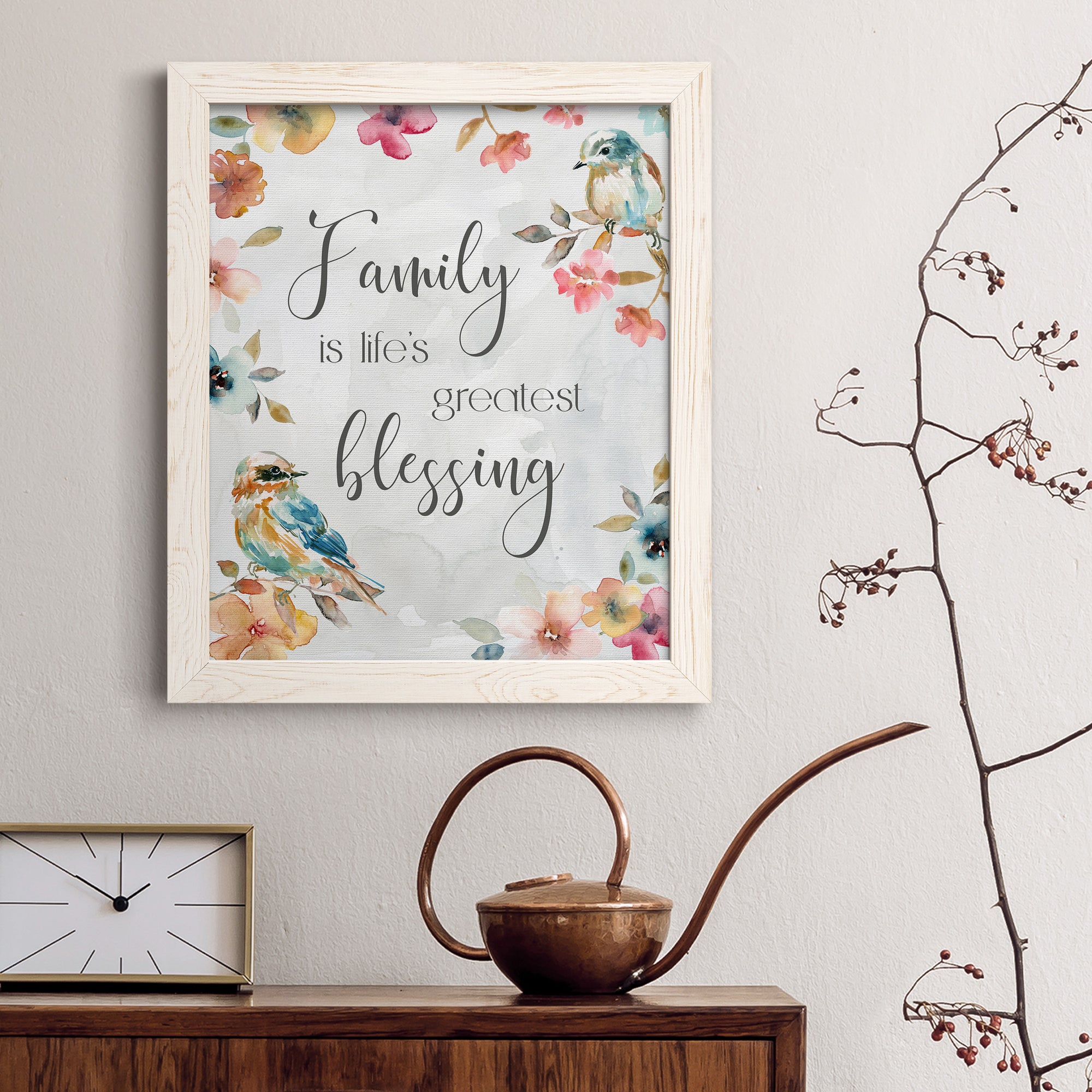 Spring Bird Blessing - Premium Canvas Framed in Barnwood - Ready to Hang