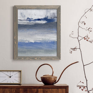 Soft Solace Indigo - Premium Canvas Framed in Barnwood - Ready to Hang