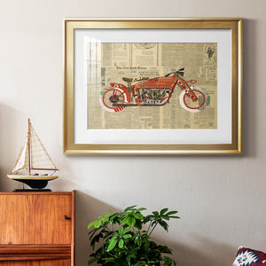 Vintage Red - Modern Framed Art Print