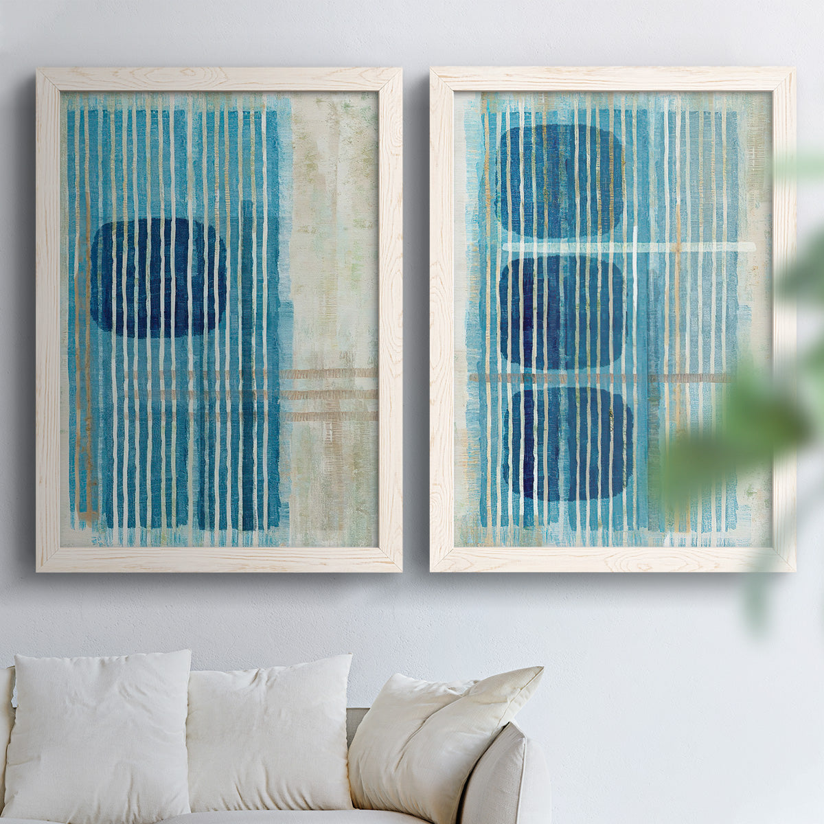 Blue Blue Horizon I - Premium Framed Canvas 2 Piece Set - Ready to Hang