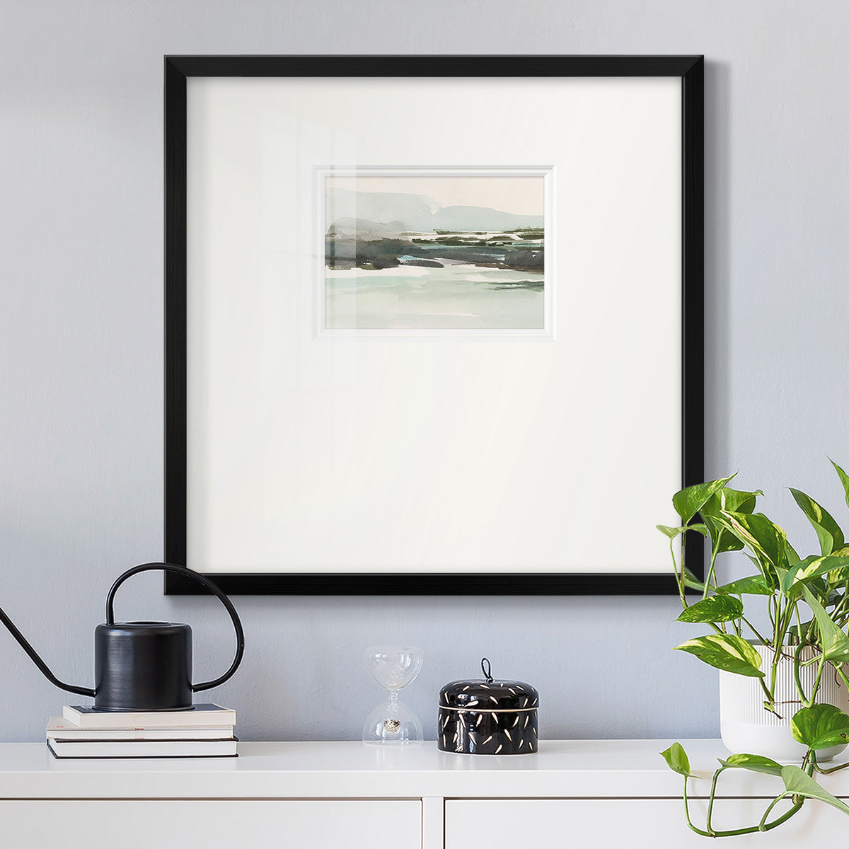 Turquoise Marsh I Premium Framed Print Double Matboard