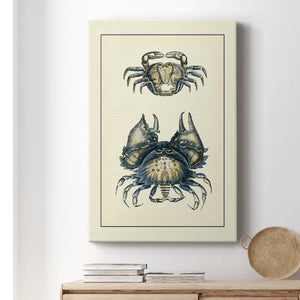 Antique Blue Crabs I Premium Gallery Wrapped Canvas - Ready to Hang