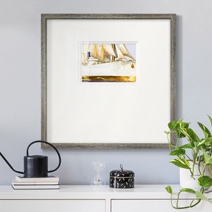 Golden Steam Ship Premium Framed Print Double Matboard