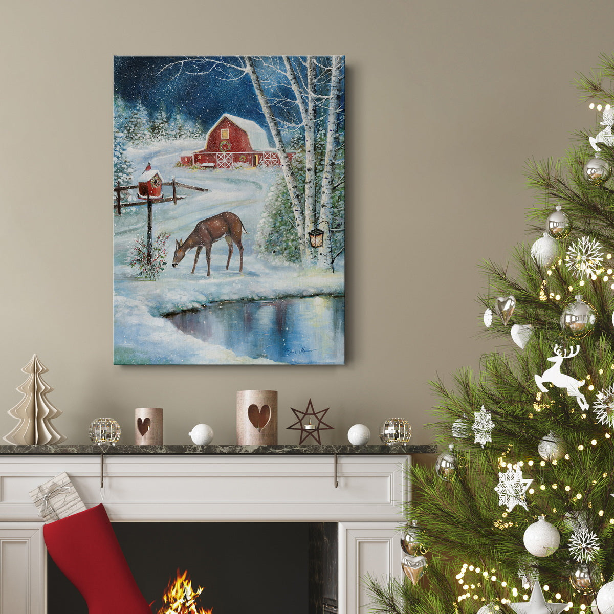 Holiday Skating Premium Gallery Wrapped Canvas - Ready to Hang