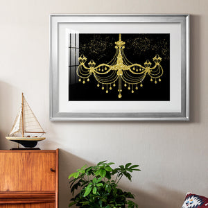 Golden Chandelier - Modern Framed Art Print