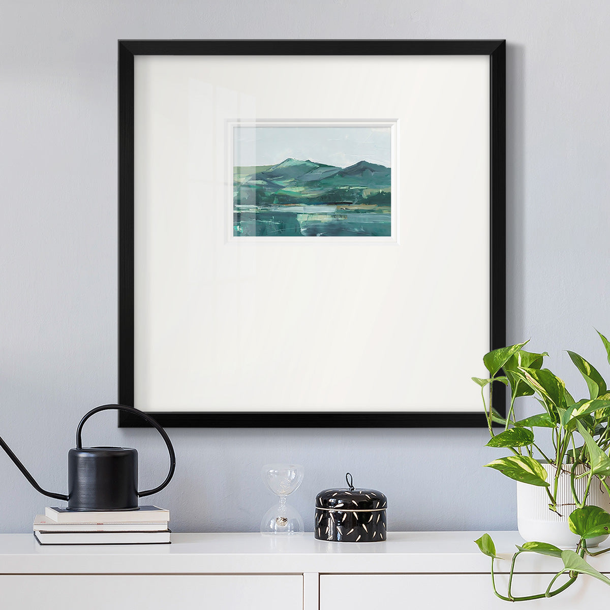 Green Grey Mountains II Premium Framed Print Double Matboard