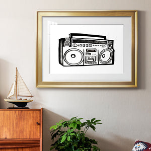 Boombox Sketch - Modern Framed Art Print
