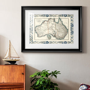 Bordered Map of Australia Premium Framed Print - Ready to Hang