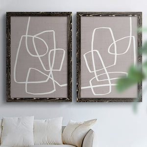 Linen Roundabout I - Barnwood Framed Canvas Set