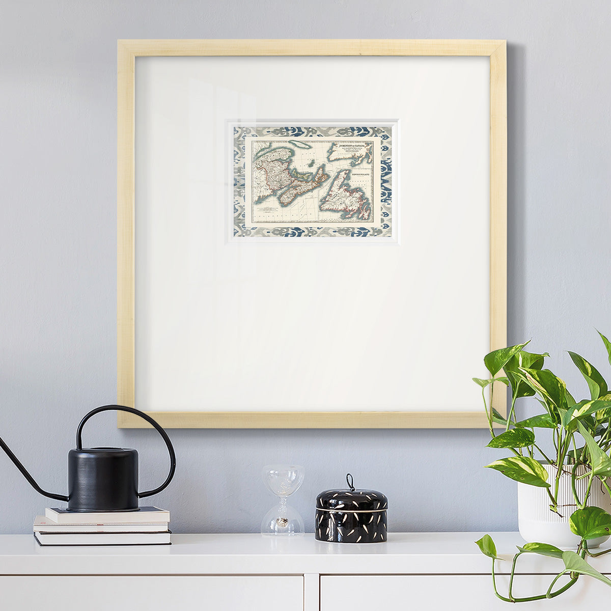 Bordered Map of Canada Premium Framed Print Double Matboard
