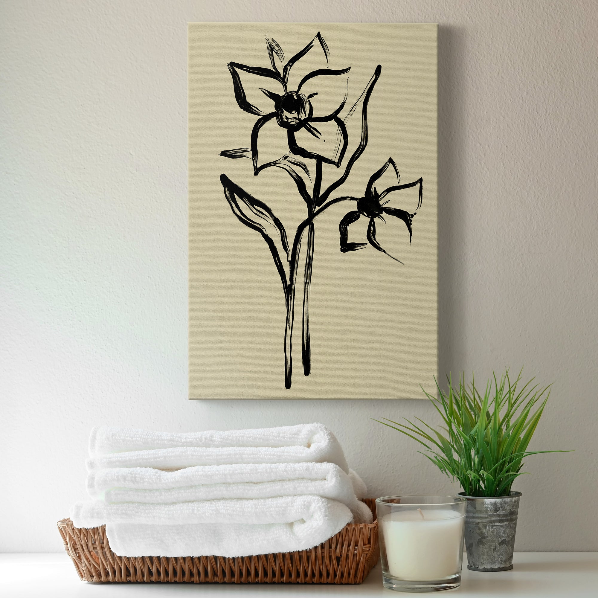 Inkwash Floral II Premium Gallery Wrapped Canvas - Ready to Hang