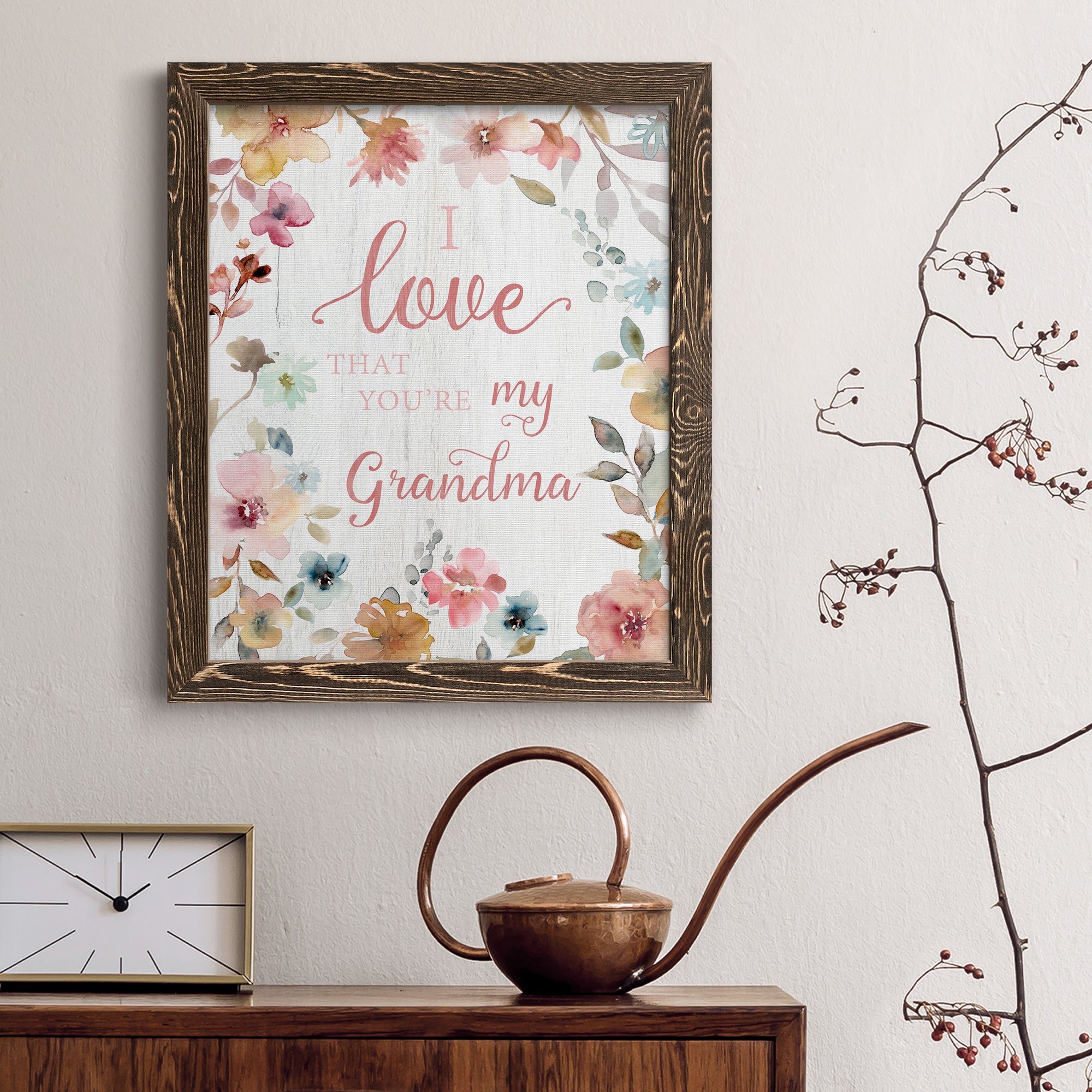 Love Grandma - Premium Canvas Framed in Barnwood - Ready to Hang