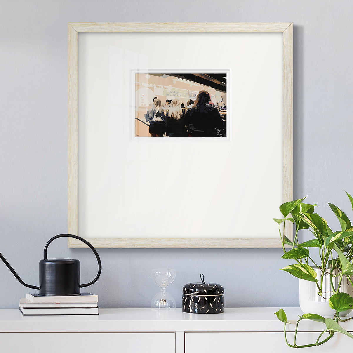 Late Night Queue Premium Framed Print Double Matboard