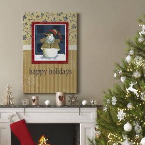 DENIM SNOWMAN Premium Gallery Wrapped Canvas - Ready to Hang