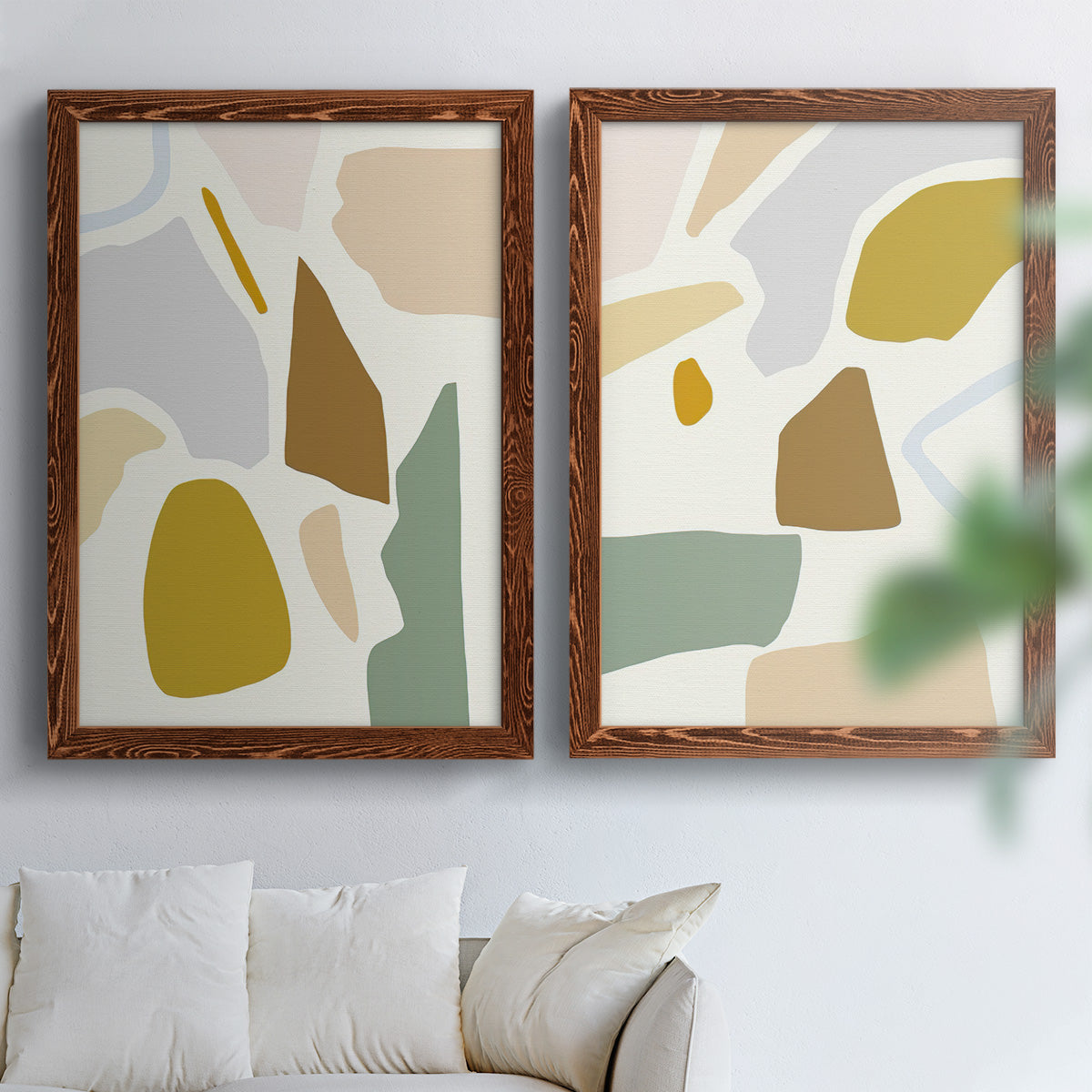 Pastel Splotches I - Premium Framed Canvas 2 Piece Set - Ready to Hang