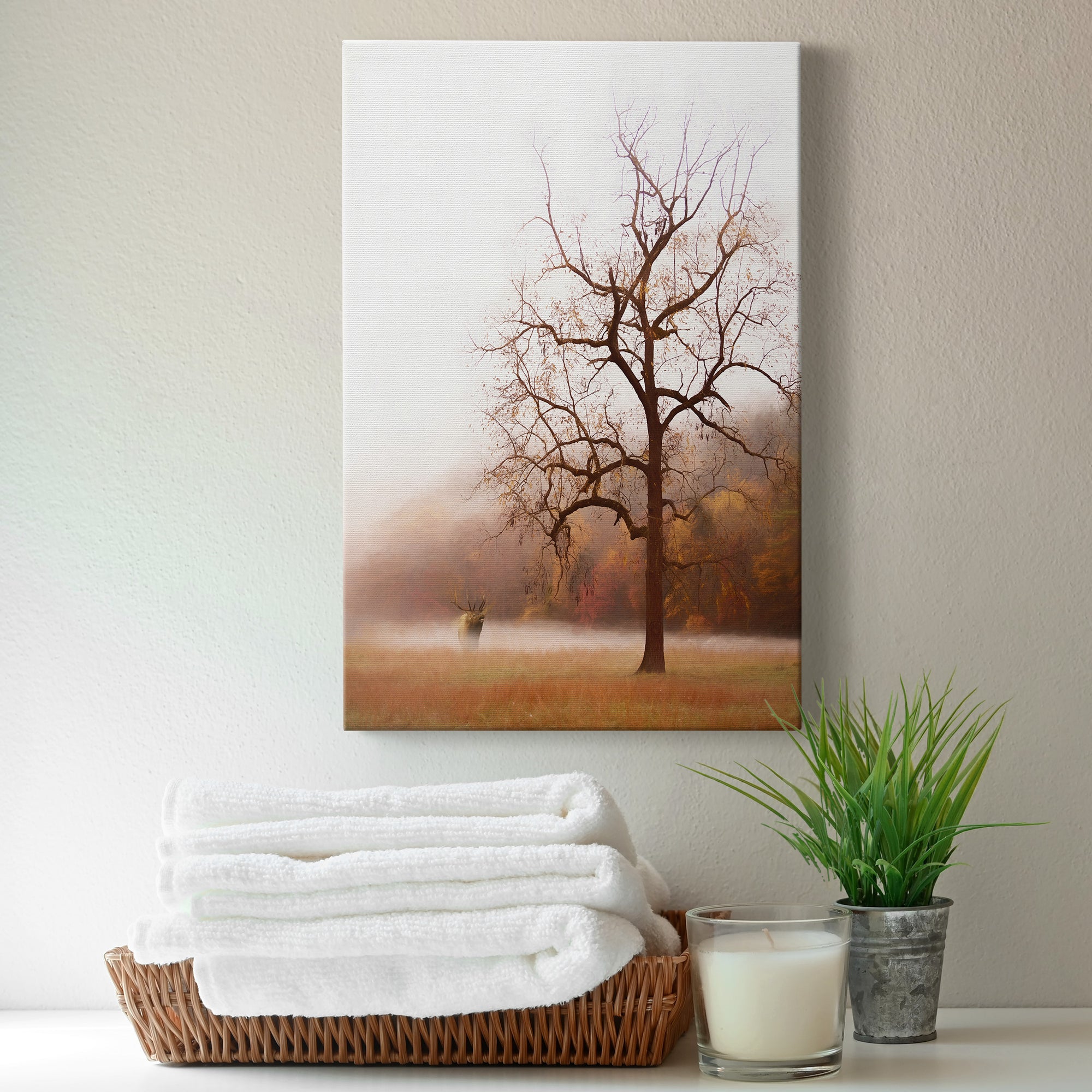 Photography Study Elk in the Mist Premium Gallery Wrapped Canvas - Ready to Hang