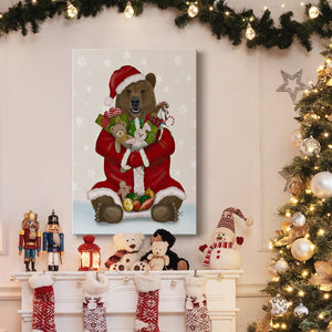 Christmas Christmas Present Bear Hug - Gallery Wrapped Canvas
