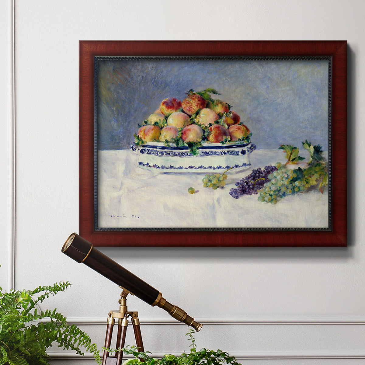 Still Life with Peaches and Grapes Premium Framed Canvas- Ready to Hang