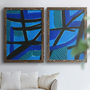 Involved Blues I - Barnwood Framed Canvas Set