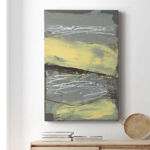 Lemon & Silver Swipe II Premium Gallery Wrapped Canvas - Ready to Hang