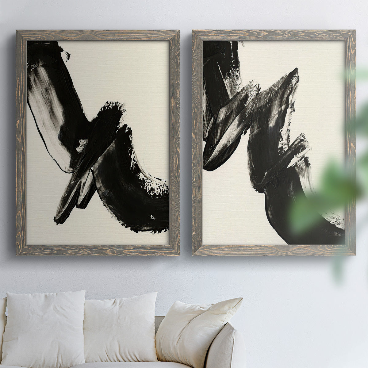 Black Expression I - Premium Framed Canvas 2 Piece Set - Ready to Hang