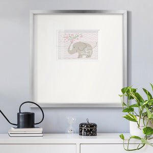 Floral Elephant Premium Framed Print Double Matboard