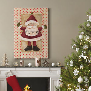 Polka Dot Love Santa Premium Gallery Wrapped Canvas - Ready to Hang