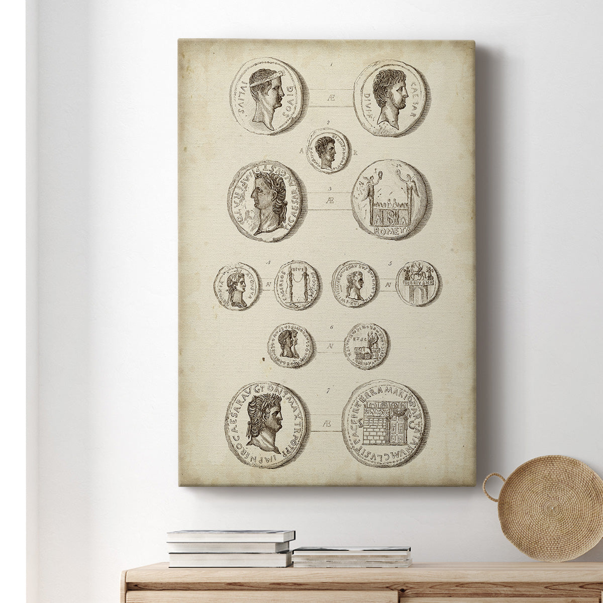 Antique Roman Coins I Premium Gallery Wrapped Canvas - Ready to Hang