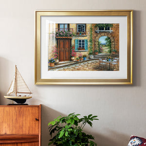 Tuscan Courtyard - Modern Framed Art Print