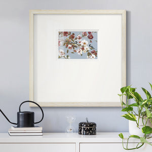 Chickadees and Blossoms II Premium Framed Print Double Matboard