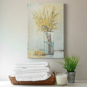 Yellow Spray in Vase I Premium Gallery Wrapped Canvas - Ready to Hang