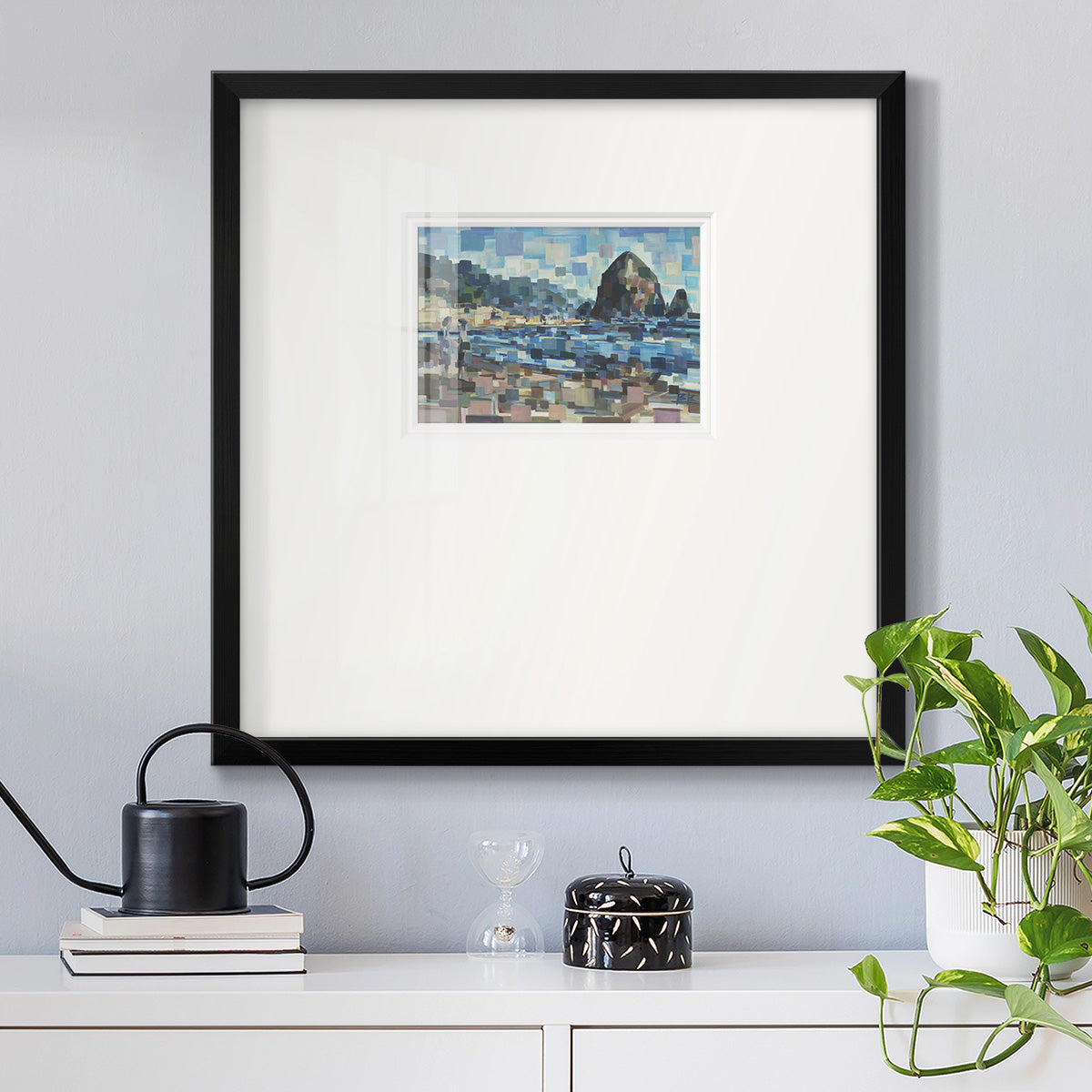 Evening in Cannon Beach- Premium Framed Print Double Matboard