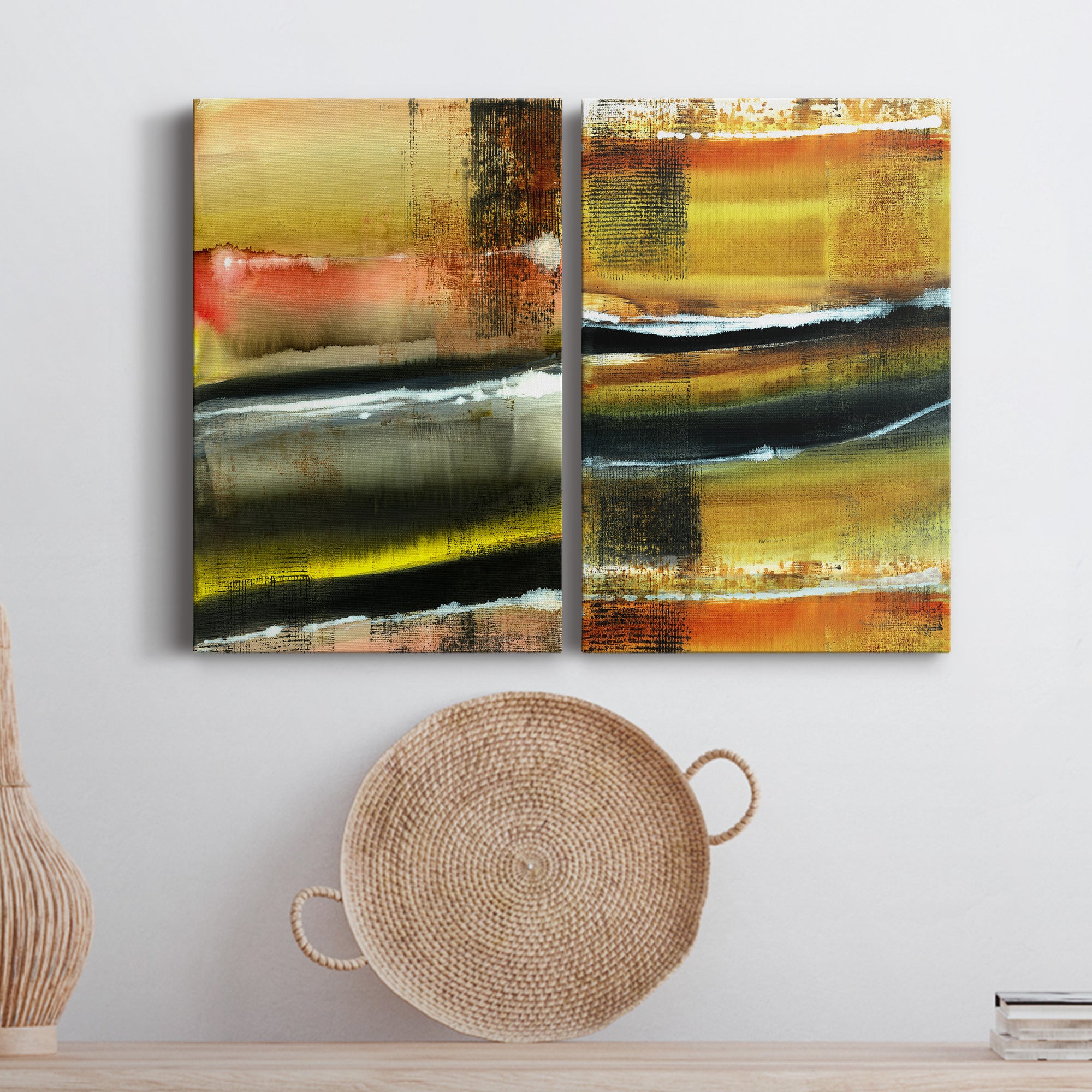 Desert Night I Premium Gallery Wrapped Canvas - Ready to Hang - Set of 2 - 8 x 12 Each