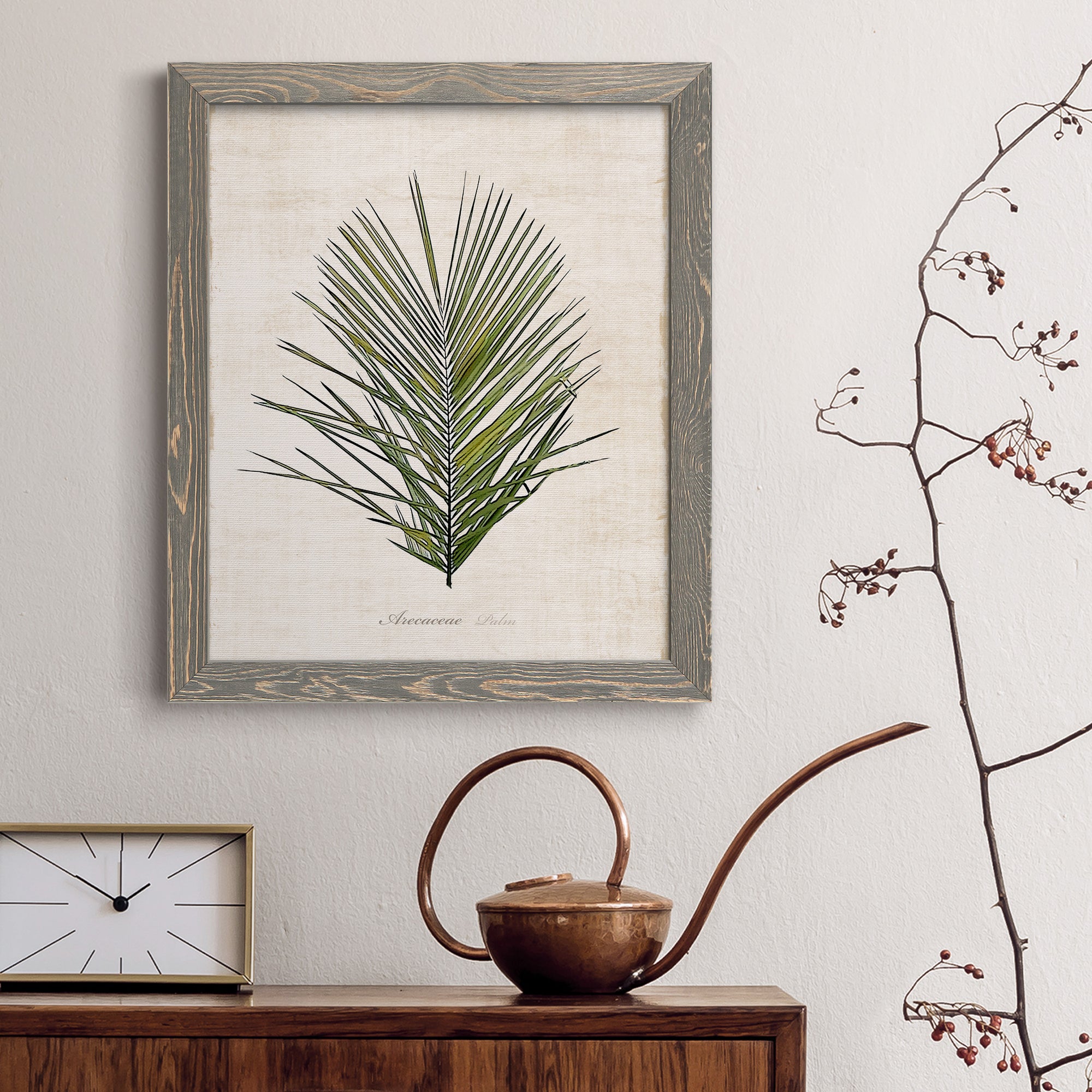 Palm Botanical I - Premium Canvas Framed in Barnwood - Ready to Hang