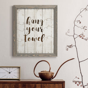 Hang Your Towel - Premium Canvas Framed in Barnwood - Ready to Hang