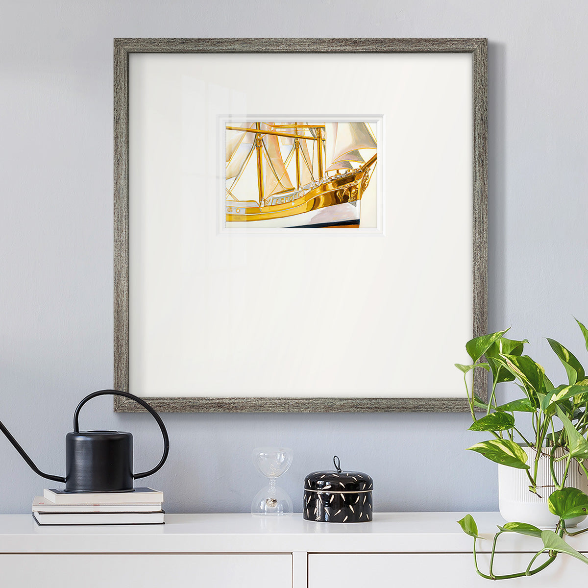 Gold Ship II Premium Framed Print Double Matboard