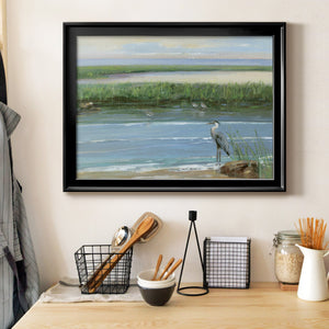 Wading at Dusk - Modern Framed Canvas Print