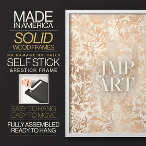 Walnut Damask I - Restickable Framed Art Print