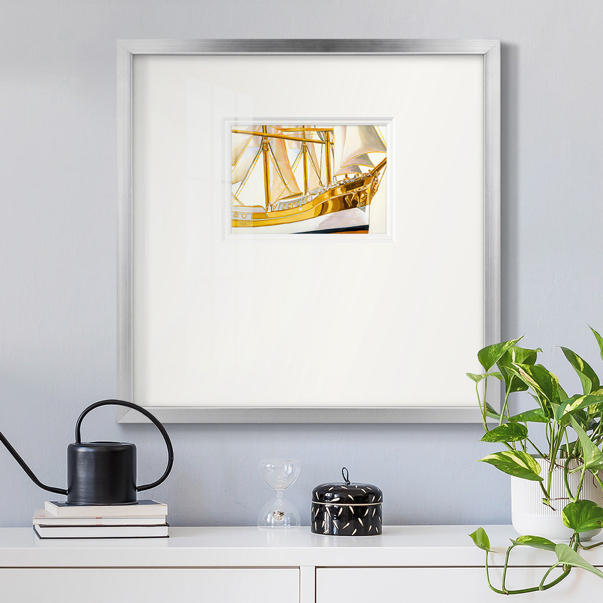Gold Ship II Premium Framed Print Double Matboard