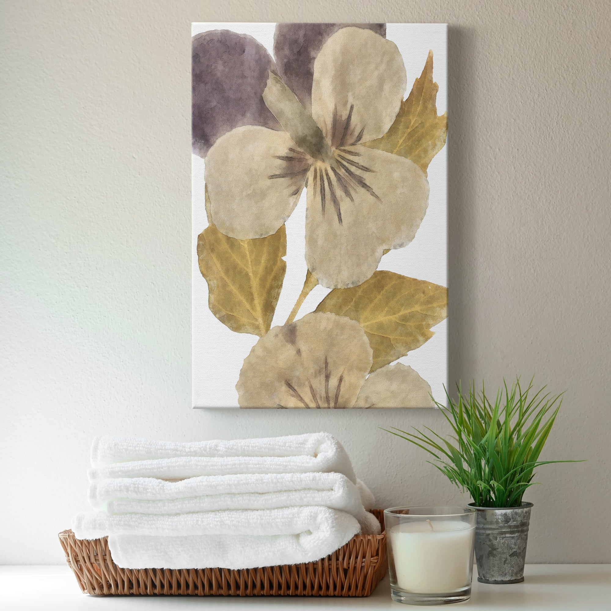 Neutral Pansy I Premium Gallery Wrapped Canvas - Ready to Hang