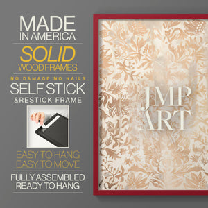 Walnut Damask I - Restickable Framed Art Print