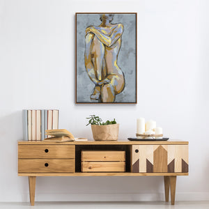 Grey Maiden I - Framed Premium Gallery Wrapped Canvas L Frame - Ready to Hang