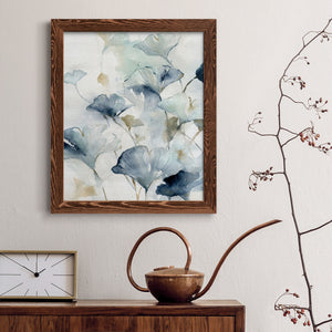 Indigo Ginkgo II - Premium Canvas Framed in Barnwood - Ready to Hang