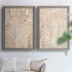 Walnut Damask III - Premium Framed Canvas 2 Piece Set - Ready to Hang